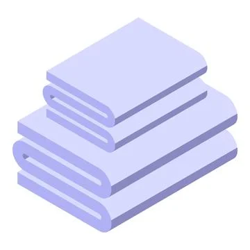 Stack of clean bath towels folded for bathroom Stock Illustration