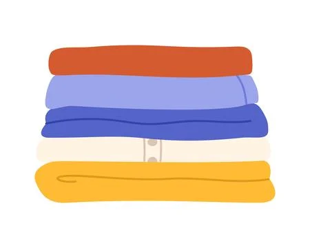 Stack of clean colorful clothes Stock Illustration
