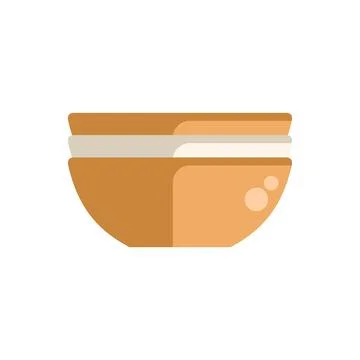 Stack of clean empty ceramic bowls for food storage Stock Illustration