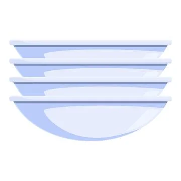 Stack of clean empty light blue plates preparing for food Stock Illustration