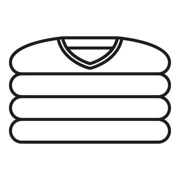 Stack of clean folded clothes laundry outline icon Stock Illustration