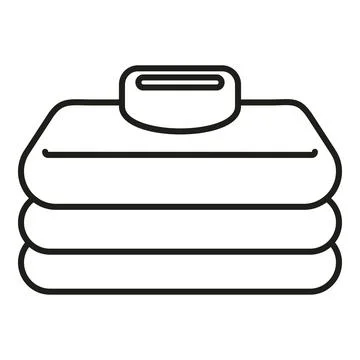 Stack of clean folded clothes line art Stock Illustration