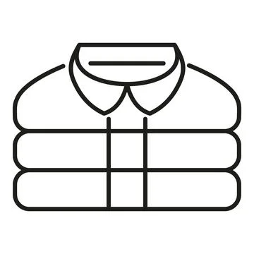 Stack of clean folded shirts line icon イラスト素材