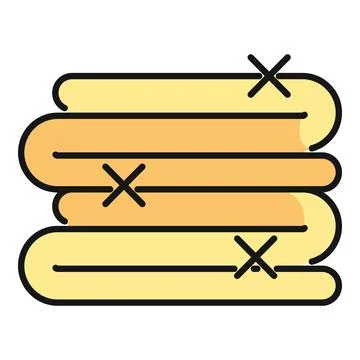 Stack of clean folded textile clothes laundry icon Stock Illustration