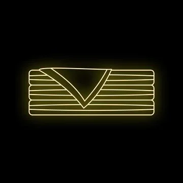 Stack of clean folded towels neon sign イラスト素材