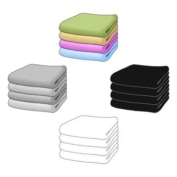 A stack of clean linen.Suhaya cleaning single icon in cartoon style vector イラスト素材