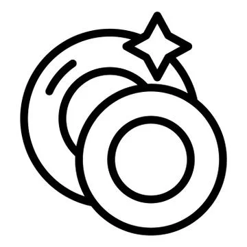 Stack of clean plates line icon. Pile of plates vector illustration isolated on Stock Illustration