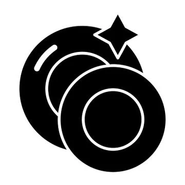 Stack of clean plates solid icon. Pile of plates vector illustration isolated on Stock Illustration