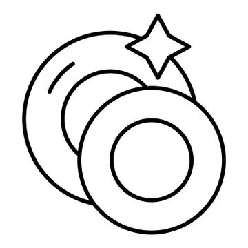 Stack of clean plates thin line icon. Pile of plates vector illustration Stock Illustration