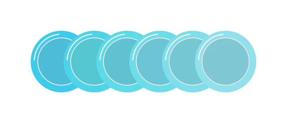 Stack of clean set plates saucers small blue with border kitchen dishware flat Stock Illustration