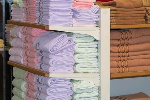 Stack of clean soft towels Stock Photos