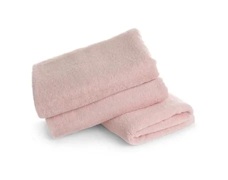 Stack of clean soft towels on white background 스톡 사진