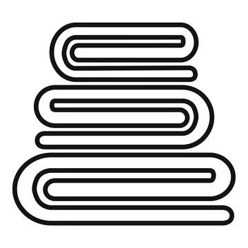 Stack of clean towels line art icon representing hygiene and housekeeping Stock Illustration