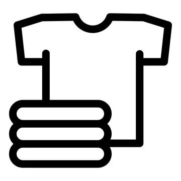 Stack of clean tshirt icon, outline style Stock Illustration