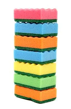 Stack of cleaning sponges. 写真素材