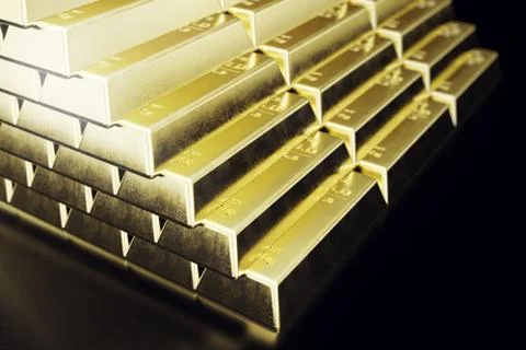 Stack close-up Gold Bars, weight of Gold Bars 1000 grams Concept of wealth and 스톡 일러스트
