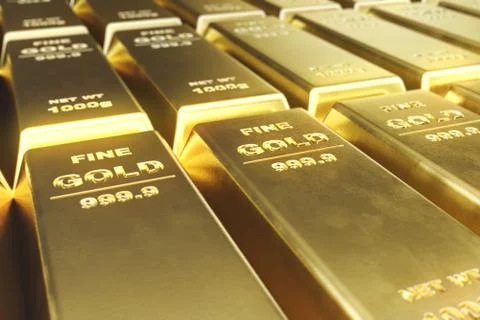 Stack close-up Gold Bars, weight of Gold Bars 1000 grams Concept of wealth and 스톡 일러스트