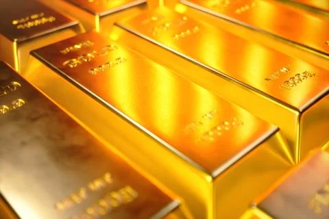 Stack Close-up Gold Bars, weight of Gold Bars 1000 grams Concept of wealth and Ilustración de archivo