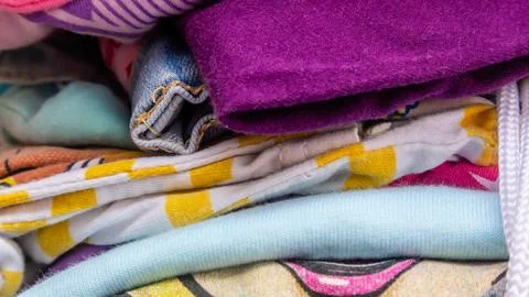 Stack of clothes as background Stock Photos