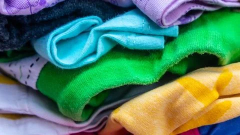 Stack of clothes as background Stock Photos