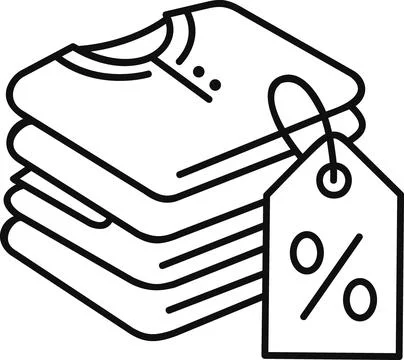 Stack of clothes black friday discount Stock Illustration
