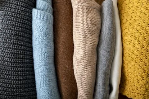 Stack of clothing to donate Stock Photos