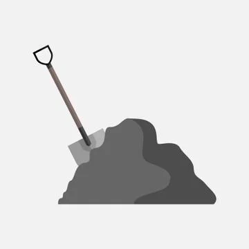 Stack of Coal Shovel Industry Mining Vector Illustration Graphic Stock Illustration