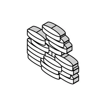 Stack coin cash bank isometric icon vector illustration Stock Illustration