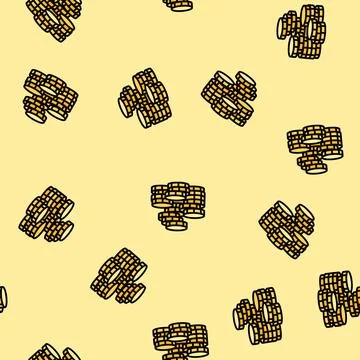 Stack coin cash bank vector seamless pattern Stock Illustration