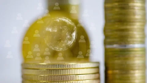 Stack coin with global stop motion. Stock Footage 232925097