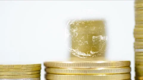 Stack coin with global stop motion. Stock Footage 232965775