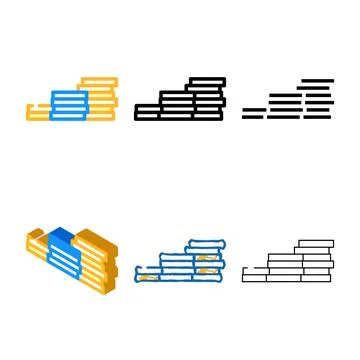 Stack coin gold color icon edition vector Illustrazione stock