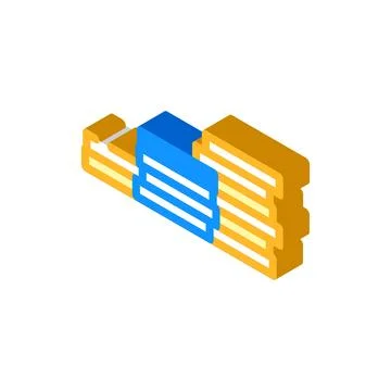 Stack coin gold isometric icon vector illustration Stock Illustration