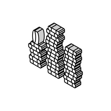 Stack coin gold isometric icon vector illustration Stock Illustration