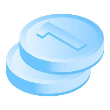 Stack coin icon, isometric style Stock Illustration