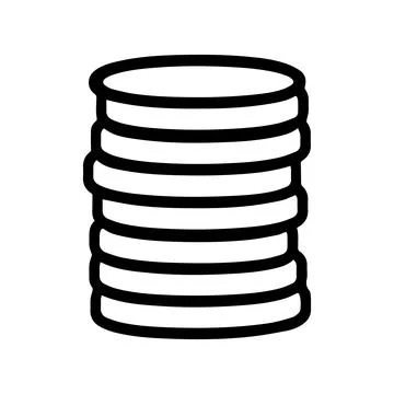 Stack Of Coin icon or modern line symbol. Vector line art and icon design w.. Stock Illustration