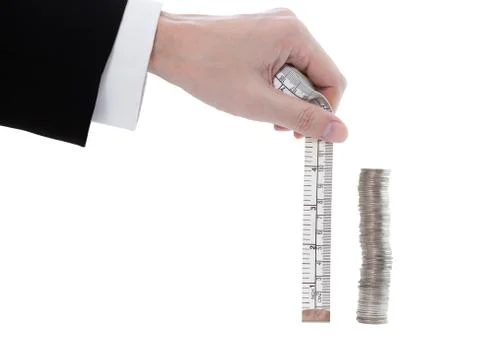 Stack of coin measured in centimetre 写真素材