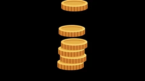 Stack of coins animation video Stock Footage 330524115