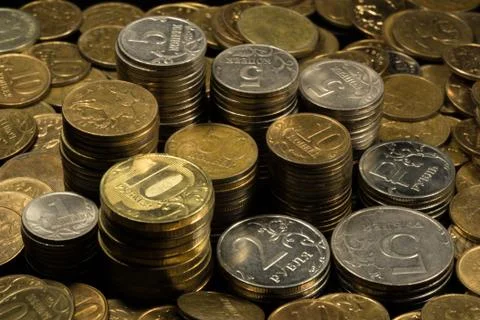 Stack of coins, color image Stock Photos