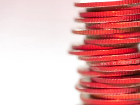 Stack of coins. In the concept of saving money and finance. Stock Photos