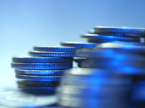Stack of coins. In the concept of saving money and finance. Stock Photos