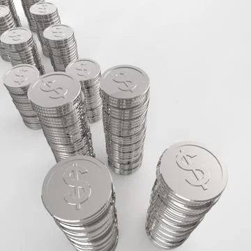 Stack of coins dollar sign 3d イラスト素材
