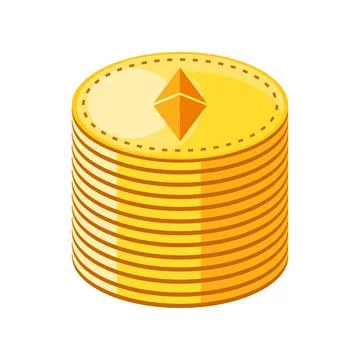 Stack coins ethereum Stock Illustration