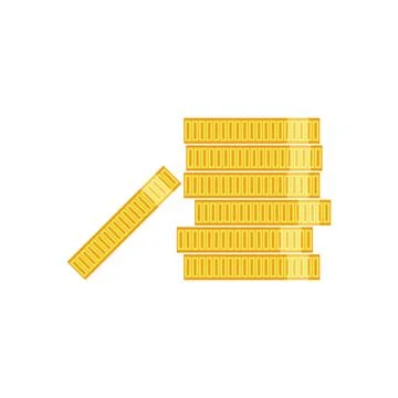 Stack of coins in flat on white background Stock Illustration