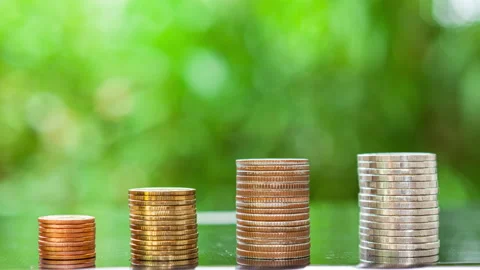 Stack of coins Stock Footage 143294771