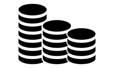 Stack of coins icon. Design for web and mobile app Illustrazione stock