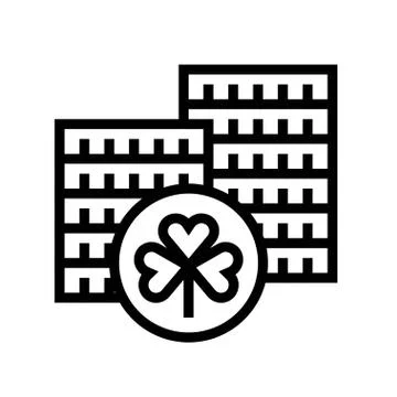 Stack of coins icon, Saint patrick's day related vector Illustrazione stock