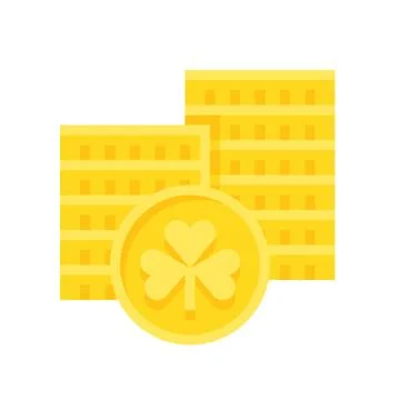 Stack of coins icon, Saint patrick's day related vector Illustrazione stock