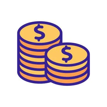 A stack of coins icon vector outline illustration 스톡 일러스트