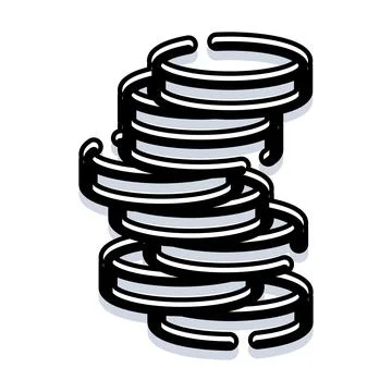 Stack of coins illustrating saving wealth concept Stock Illustration
